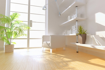 modern study,3D rendering