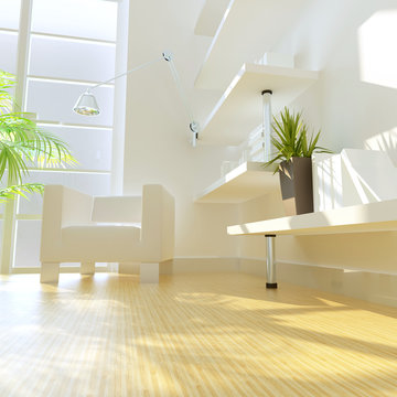 modern study,3D rendering