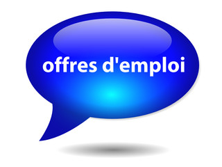 Bouton Bulle OFFRES D’EMPLOI (Jobs Chômage Recrutement Embauche)