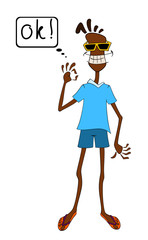 Overjoyed celebrating African American man