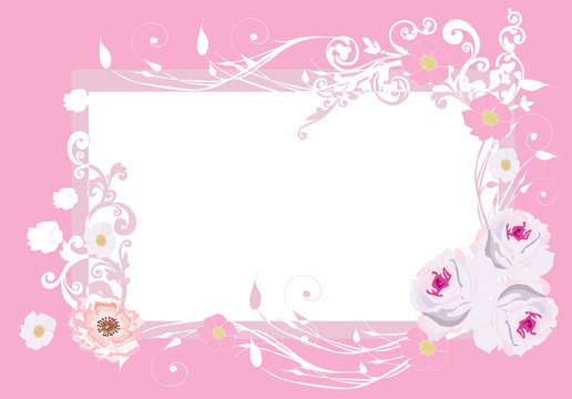 pink roses frame pattern