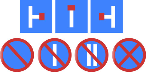 blind street and prohibition traffic signs