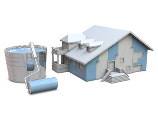 House and paint rollers