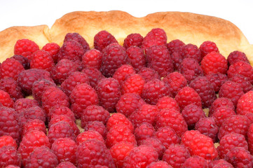 Morceau de tarte aux framboises