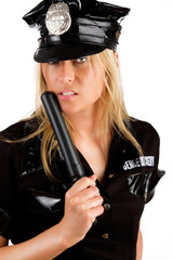 Sexy girl in police uniform