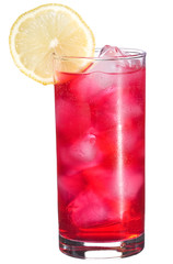 Red cocktail with lemon