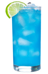 Blue Curacao cocktail with lime