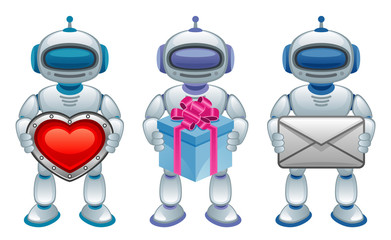robot with gift