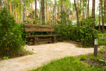Wood bench in park