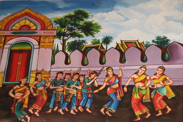 buddhist fable painting, Wat Nong Waeng, Borabue, Mahasarakam