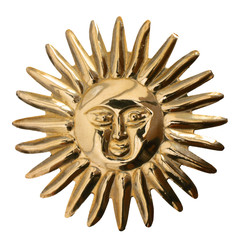 Soleil en métal doré