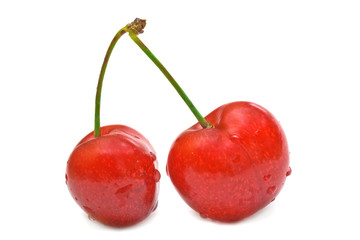 Two sweet cherries