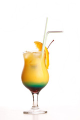 Tropical cocktail in glass