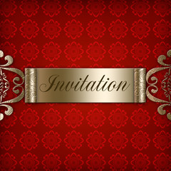 Invitation-Abstract red background