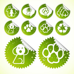 Glossy ecology eco icon set vector