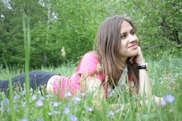 girl on grass