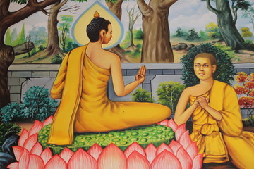 buddha biography painting, Wat Nong Waeng, Borabue, Mahasarakam