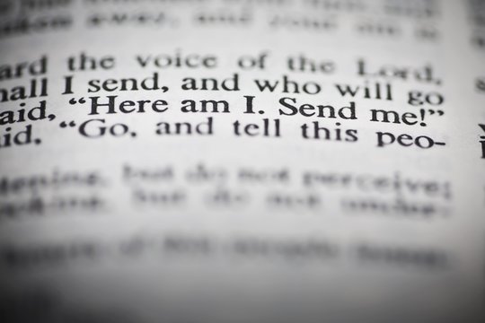 Bible Open To Isaiah's Commission  