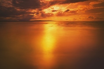 Slave Lake, Alberta, Canada; Sunset Over A Lake