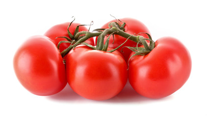 Few tomatoes isolated on white