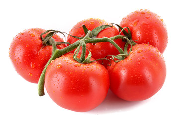 Few tomatoes isolated on white