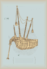 Bagpipe drawing- traditional instrument