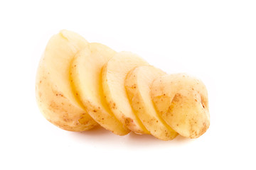 Sliced potato isolated on white