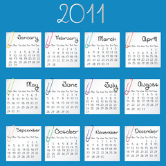 2011 blue calendar