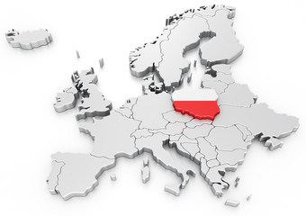 Poland on a Euro map