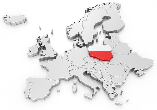 Fototapeta Poland on a Euro map