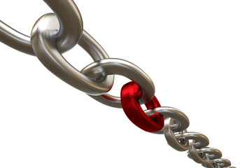 Chain with red link