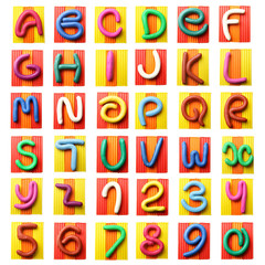 Colorful plasticine alphabet