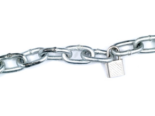 Obraz premium Steel Chain Isolated on a White Background