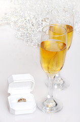champagne and diamond engagement ring