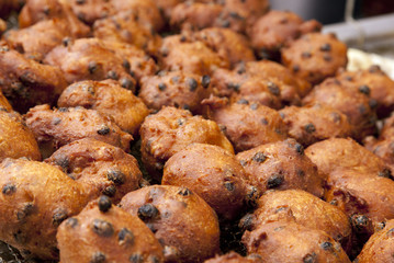 close up of dutch oliebollen