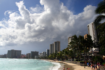 Waikiki Beach, Honolulu, Oahu, Hawaii..