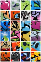 Peel and stick wall murals Graffiti collage Graffiti