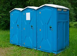Transportable toilets in the park
