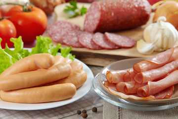 sausages and meat