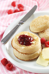Crumpets with Jam