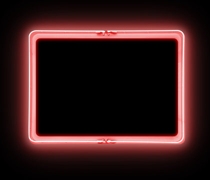 Neon Red Warning Sign Symbol