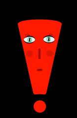 Exclamation point on a black background