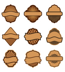 Set of brown labels