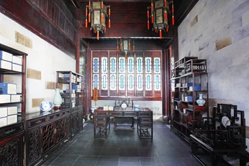 Keuken spatwand met foto the living room of the Chinese classical architecture © zhu difeng
