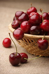Cherries in basket
