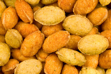 close-up shot of beer snacks, made from potatos