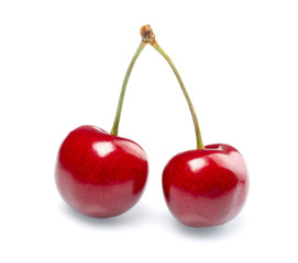 Cherries isolated on white background