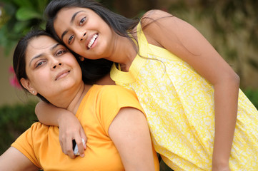 Loving mother with daughter