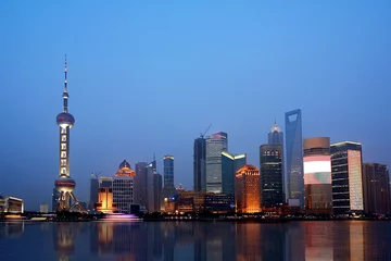 Photo sur Plexiglas Shanghai La belle vue nocturne de Shanghai, en Chine