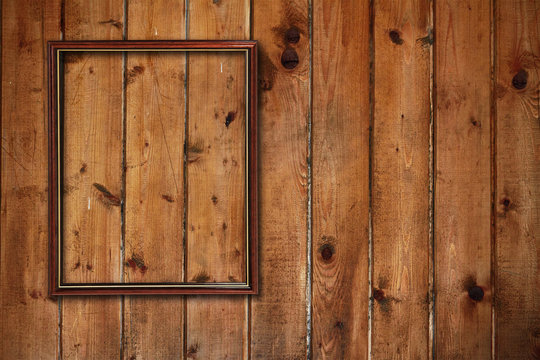 frame on wooden wall